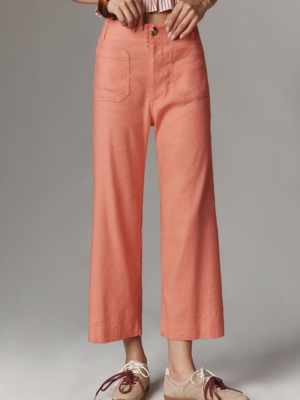 Anthropologie Maeve The Collette Linen Edition Sz 28 NEW Sun Bleached Orange